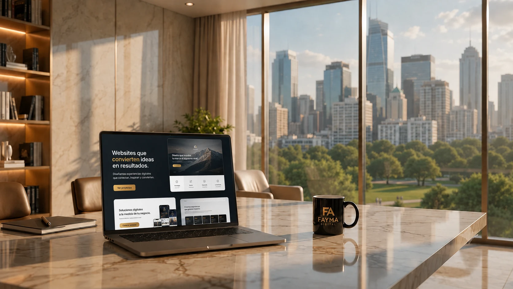 Proyecto web FAYMA Digital en un despacho corporativo